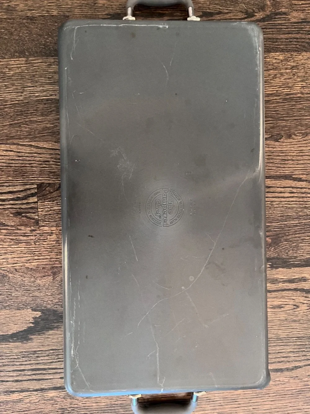 Pampered Chef Professional Hard Anodized Double Burner Griddle 10x18 Retired